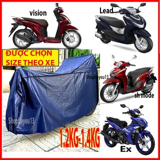 Bạt Phủ Trùm Xe Máy Cỡ Lớn Vải Dù Dày Cho Xe SH,Tay Ga,Xe Số Chống Mưa,Nắng,Nóng Xe