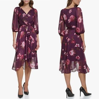 ĐẦM MIDI Hoa tone đỏ sang chảnh - Kèm ảnh thật