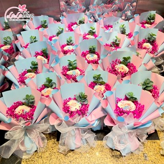   HOA SÁP  Bó 1 bông hoa hồng sáp thơm Lala cánh hoa dày bông to lưu hương lâu hoa 8 3,20 10,20 11 quà tặng doanh nghiệp 