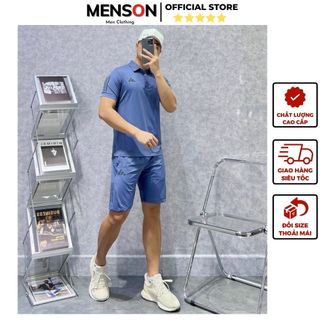 Bộ thể thao nam Adidas mùa hè thun lạnh Hàng Hiệu Menson MH4-0130 Đồ bộ nam hàng hiệu cộc tay chất mát phom chuẩn 2024