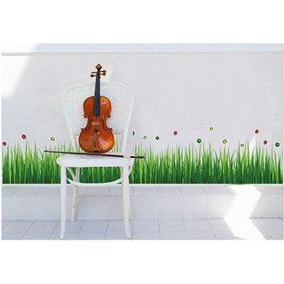 Decal trang trí chân tường Cỏ Dại 3D và Bướm Nhí-K15
