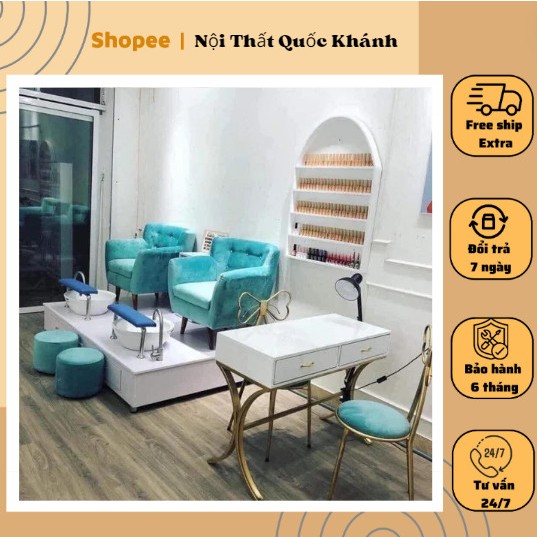 Ghế sofa thuyền - sofa đơn cho tiệm nail thêm xinh thanh lý giá kho QK
