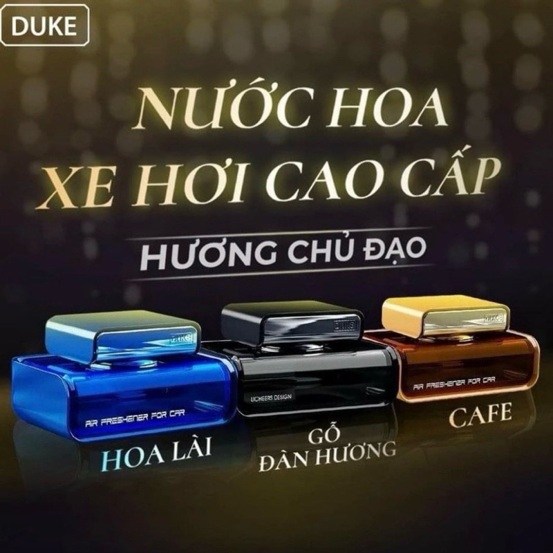Nước hoa ô tô DUKE chính hãng cao cấp đặt taplo ô tô khử mùi chống say xe chiết xuất hoàn toàn từ thiên nhiên