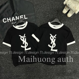 Áo phông viền màu in chữ Y hàng QCL1
