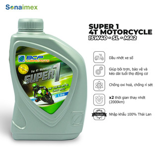 Nhớt Xe Số Cao Cấp 15W40 BCP SUPER 1 Nhập Khẩu Thái Lan Chai 1 lít