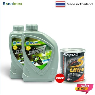 Combo 2 Chai Nhớt Xe Số BCP Thái Lan 15W40 1 lít Tặng 1 Lon Vệ Sinh Kim Phun Buồng Đốt S-Ultra 100mL