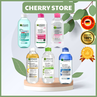Nước tẩy trang Garnier 400ml, Bông tẩy trang, tẩy trang