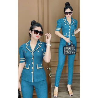 Sét bộ vest thun xốp - siêu hot -mặc tôn dáng.k01