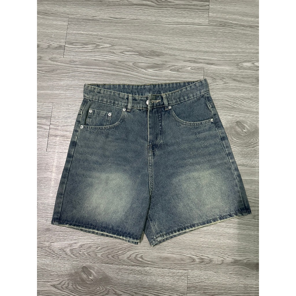 Quần Short đùi Bò Jean Nam Avocado Trắng Đen Retro Wash Co Giãn form TRÊN GỐI