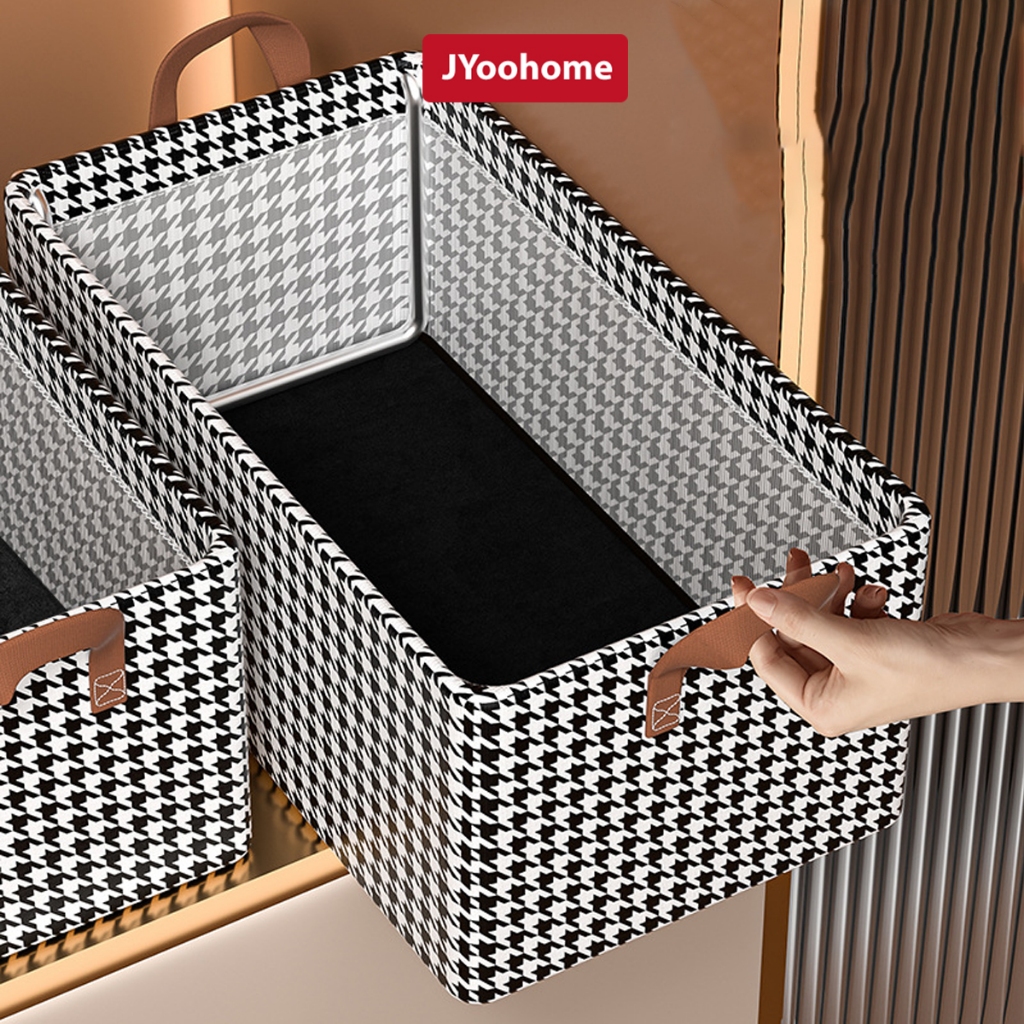 Hộp Đựng Quần Áo Khung Thép JYoohome Gấp Gọn Thông Minh Giỏ Đựng Quần Áo Đồ Lót Sắp Xếp Tủ Đồ