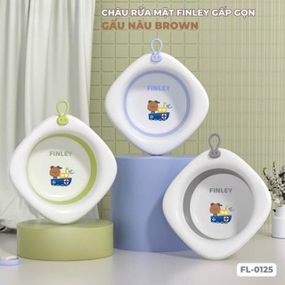 Thau chậu rửa mặt gấp gọn cho bé sơ sinh FINLEY Gấu - Thỏ - Khủng long - Sư tử, thau rửa mặt gấp gọn cho bé