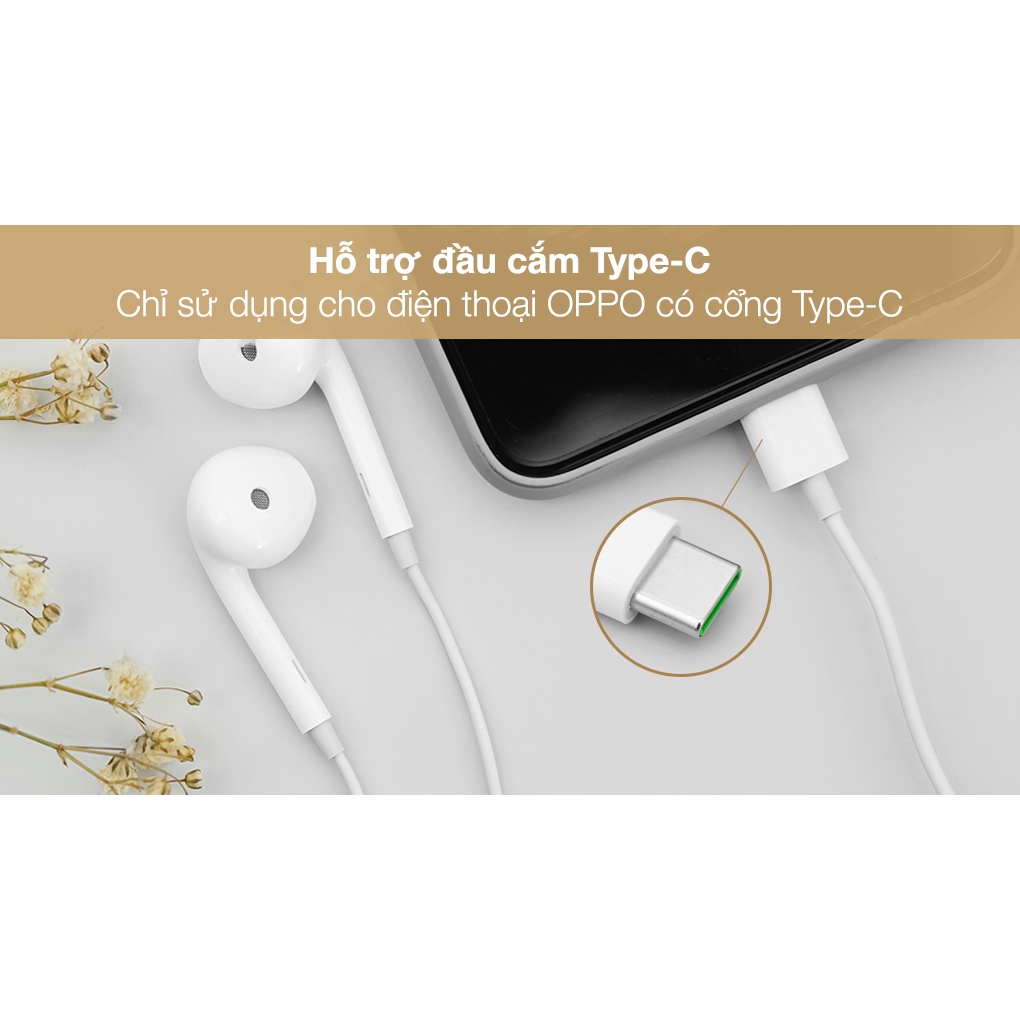 Tai Nghe có dây Oppo Có Mic Thoại Cổng Type C - BH lỗi 1 đổi 1