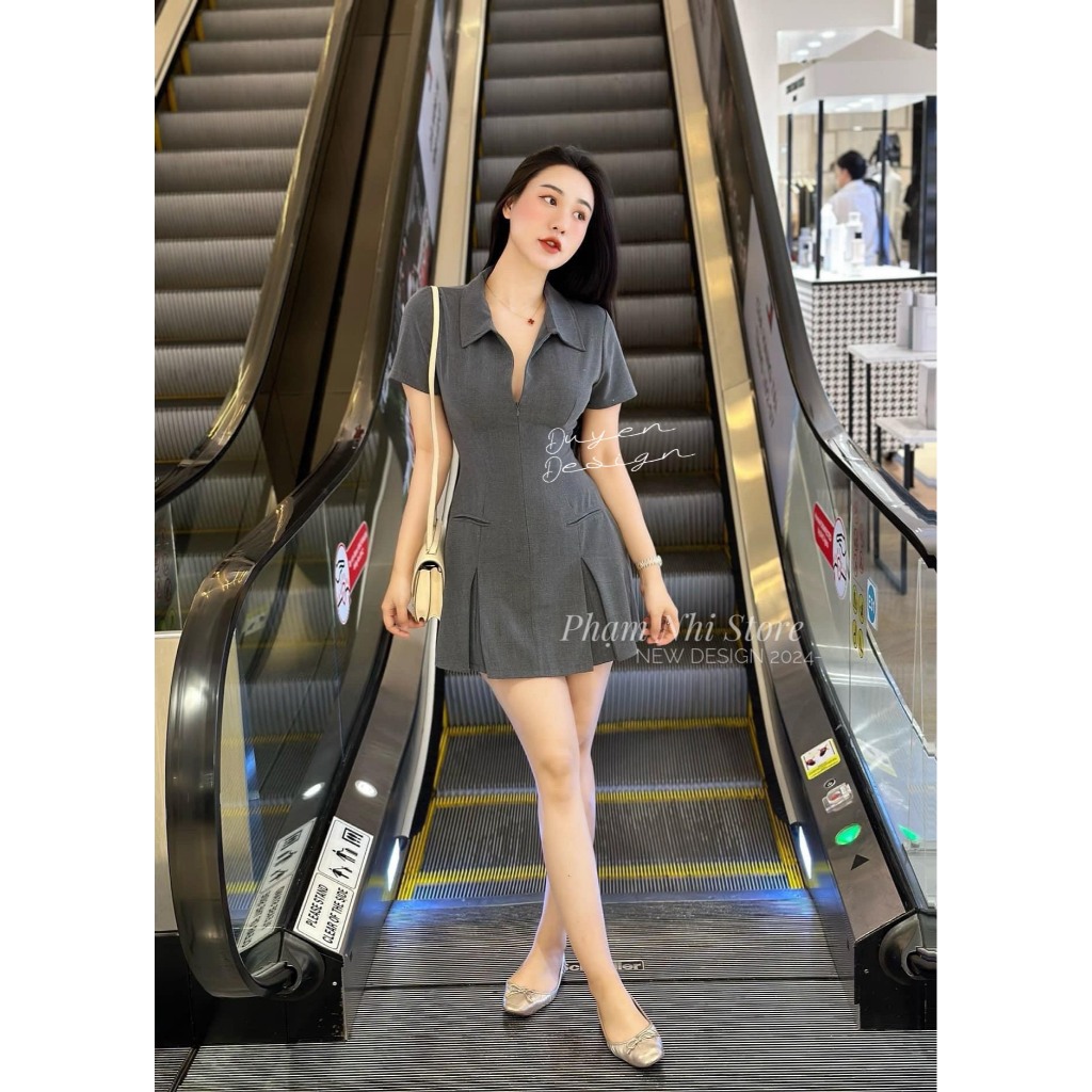 Váy xinh body xuông khóa kéo đơn giản thanh lịch 3 màu