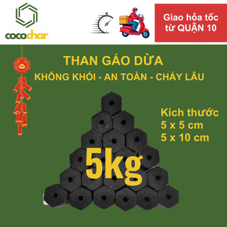 5kg - Than nướng BBQ không khói/ than gáo dừa không khói Cocochar, than gáo dừa - Lựa chọn hoàn hảo cho tiệc nướng BBQ