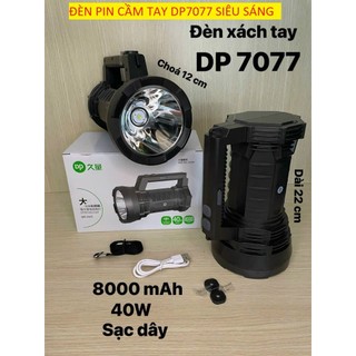 [ Sáng cực mạnh ] Đèn pin siêu sáng chống nước chiếu xa hơn 1000m DP 7077 40W | Pin 8000mAh