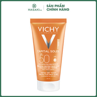 Kem Chống Nắng Vichy Không Gây Nhờn Rít SPF50 Face Dry Touch Emulsion M4641200 50ml Hasaki Sản Phẩm Chính Hãng