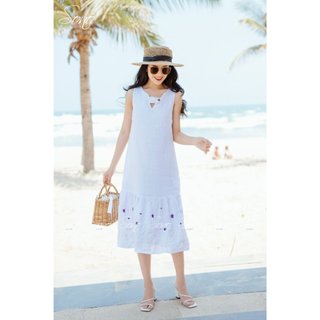 Sono - đầm linen thêu chân chất lượng cao cấp