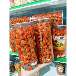 NUI SẤY GIÒN CAY VỊ KHÔ BÒ LÁ CHANH LON PET 350GR