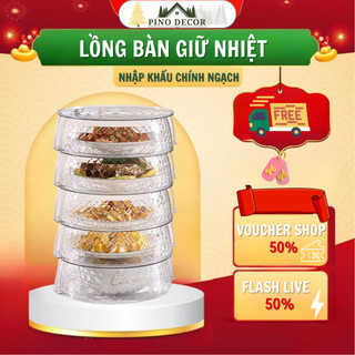 Lồng Bàn Giữ Nhiệt Đậy Thức Ăn 5 Tầng Cao Cấp - Khay Đựng Hoa Quả Đồ Ăn Tích Hợp Lồng Bàn Chống Bụi, Côn Trùng
