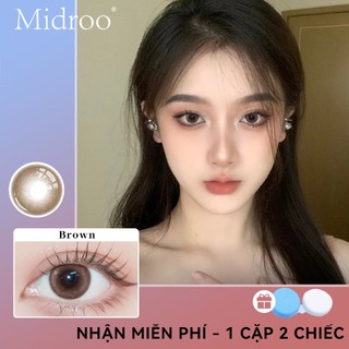 1 Cặp Kính áp tròng Midroo Lens Toffee 1 Năm 0 Độ 14,2mm Kính áp tròng