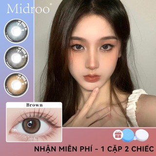 1 Cặp Kính áp tròng Midroo Lens Almond Jelly 1 Năm 0~8 Độ 14,5mm Kính áp tròng