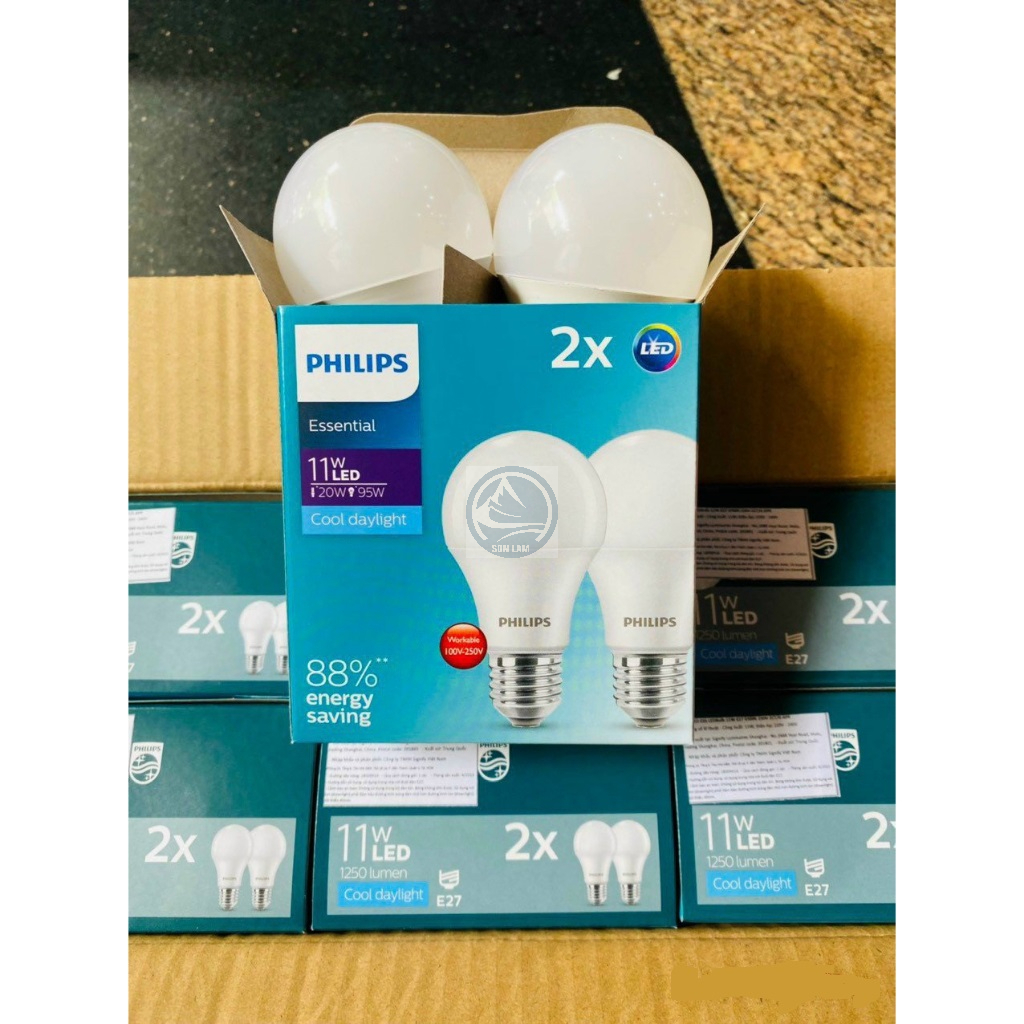 COMBO 2 bóng đèn LED Bulb PHILIPS Essential E27 - Hàng Chính Hãng