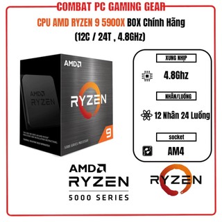 Bộ vi xử lý cpu amd ryzen 9 5900x 5950x hàng chính hãng