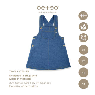 Yếm jean cho bé gái 2 - 5 tuổi vải 33% cotton - 60% polyester - 7% spandex họa tiết denim 1793