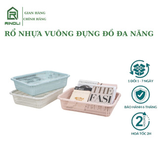 Rổ nhựa vuông đựng đồ đa năng VN , rổ vuông trúc cao cấp-RINOLI