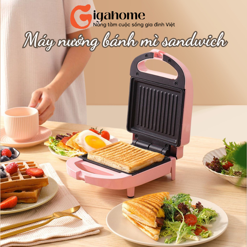 Máy Nướng Bánh Mì Sandwich, Chiên Trứng, Thịt Chống Dính Đa Năng GIGAHOMEVN 9587