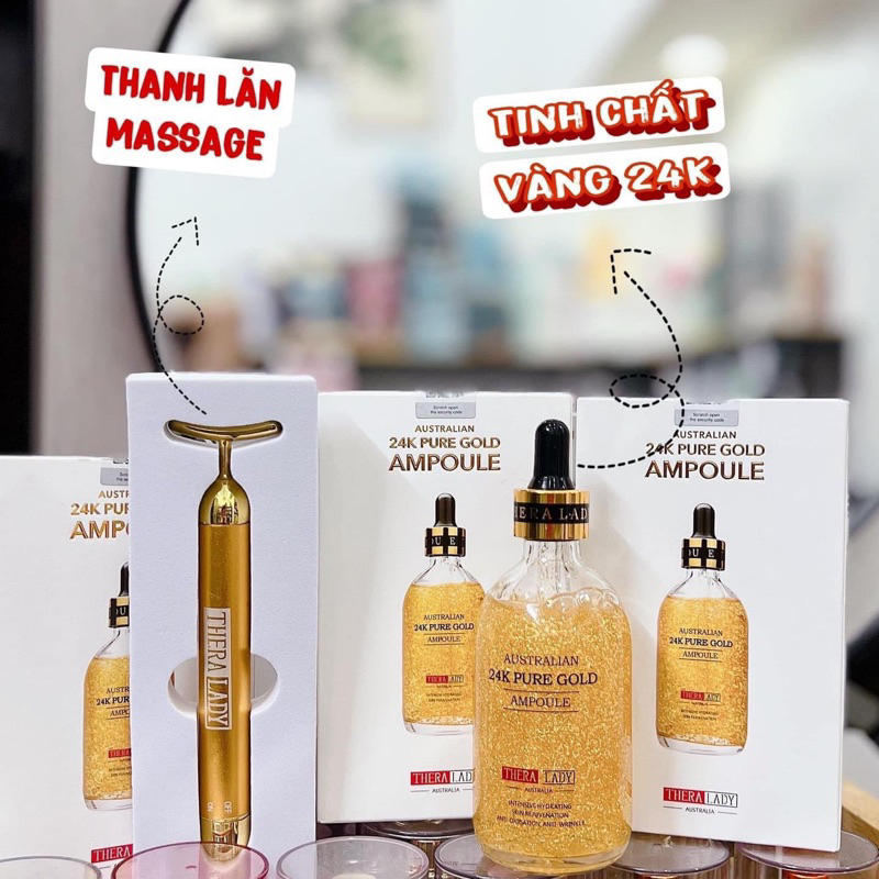 Serum 24K Pure Gold kem thanh lăn massage