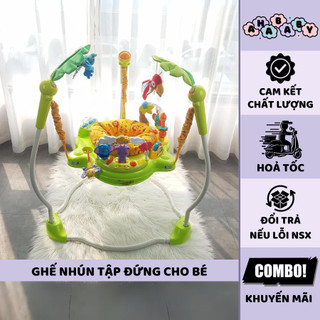 [XẢ KHO GIÁ TỐT] Ghế nhún tập đứng có đèn nhạc iBaby màu xanh lá