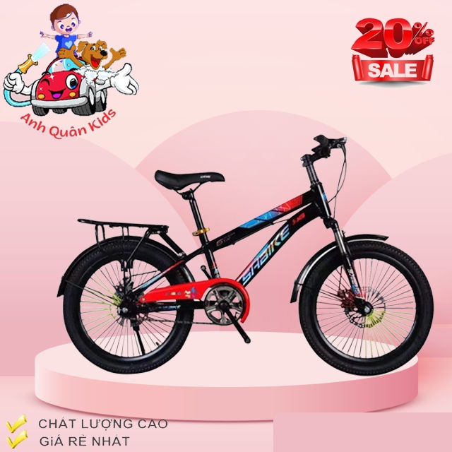 Xe đạp thể thao SHBIKE 2 phanh đĩa có gacbaga size 20-24inh cho bé từ 8-15 tuổi Anh Quân Kids