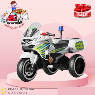Xe máy cảnh sát trẻ em ATAA 5188 Pro 12v - Xe máy điện trẻ em Bánh xe có đèn Anh Quân Kids