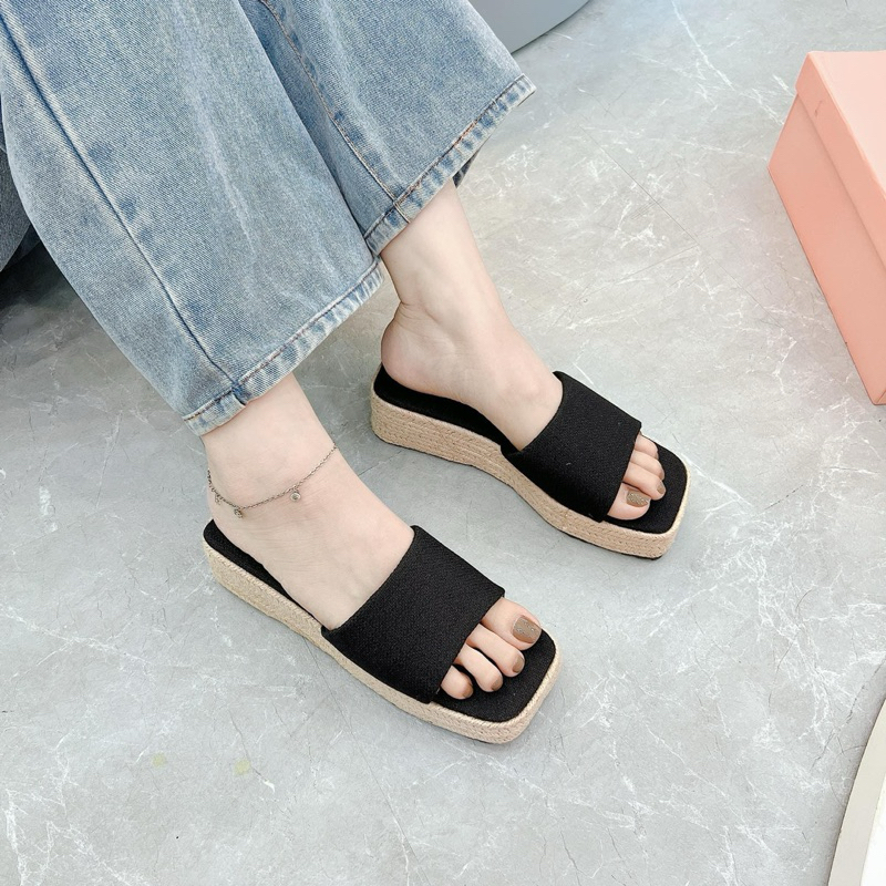 Dép xuồng đế cói cao 5 phân