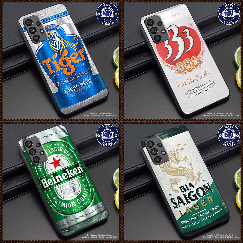 Ốp Điện Thoại Tráng Gương in hình bia Sài gòn , Tiger , Heineken cho Samsung A12 A13 A23 A33 A53 A73 M31 M51
