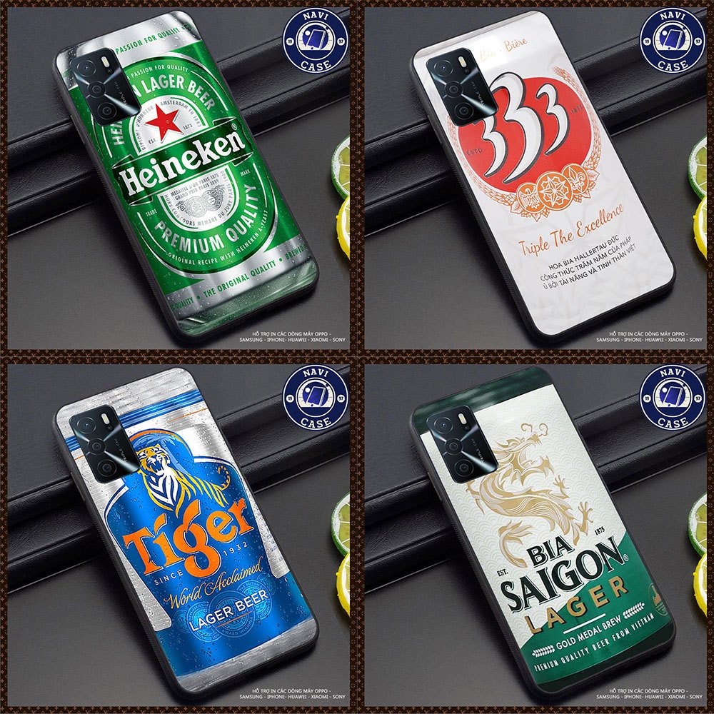 Ốp Điện Thoại Tráng Gương in hình bia Sài gòn , Tiger , Heineken cho các máy OPPO REALME