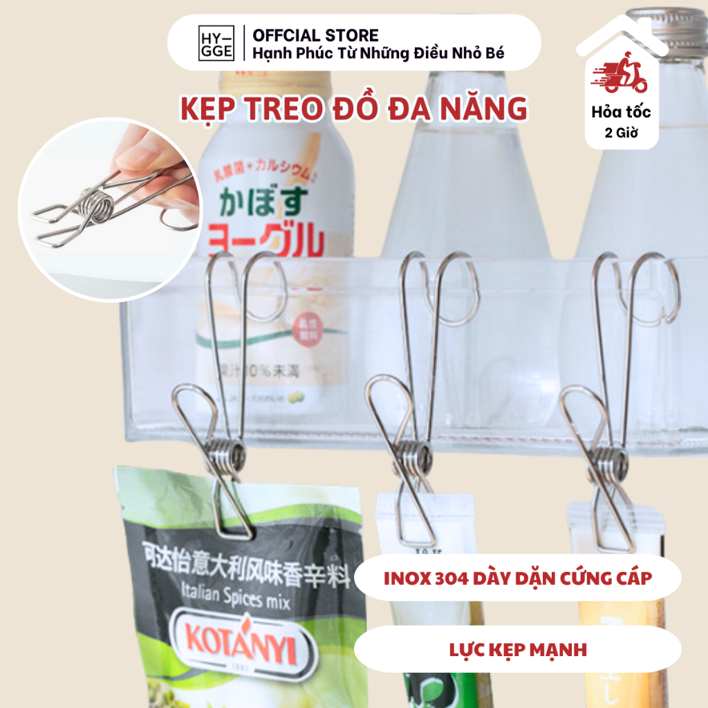 Set 10 Kẹp Inox Phơi Đồ, Kẹp Treo Đồ Đa Năng