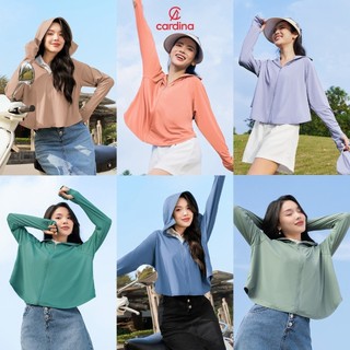  Áo chống nắng nữ CARDINA cánh dơi 2 Lớp mũ liền công nghệ cool max chống tia cực tím hiệu quả NHF03 
