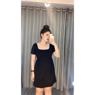 Đầm cổ vuông basic nữ bigsize