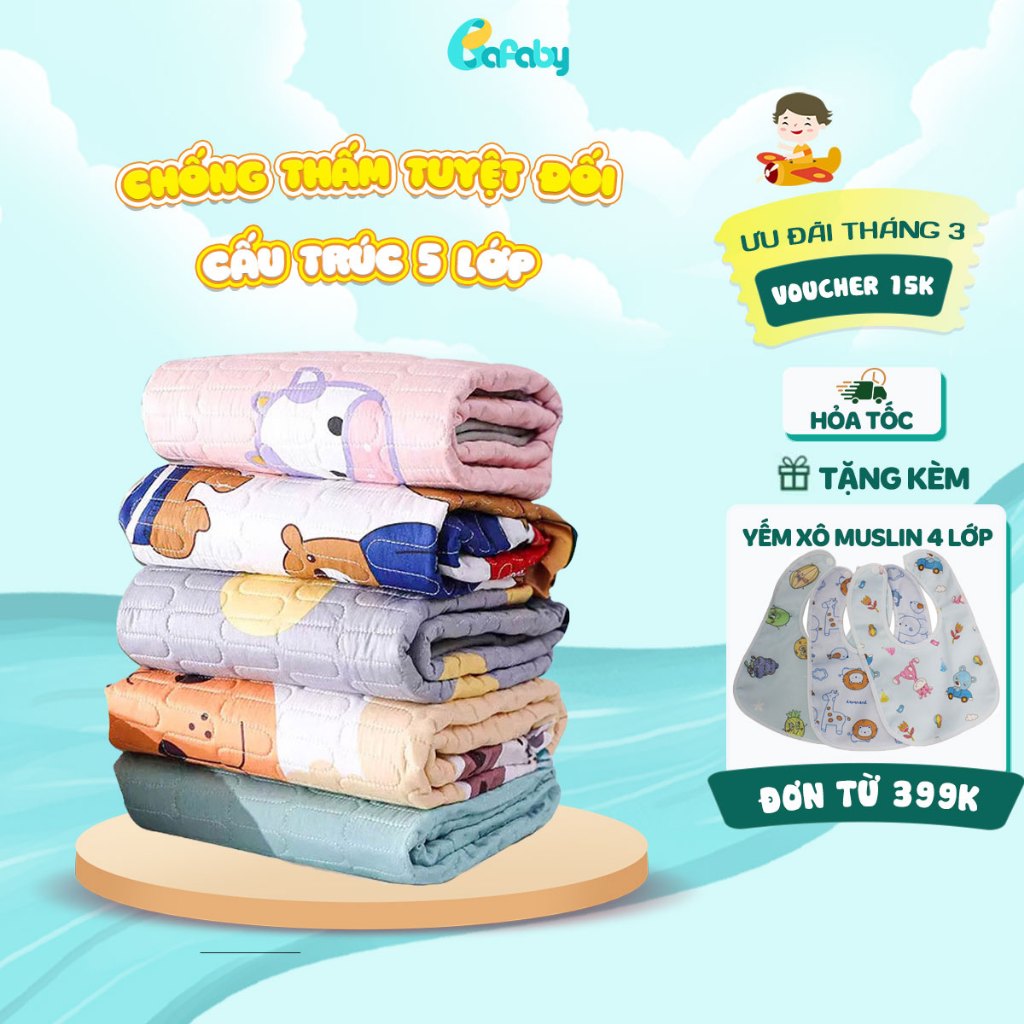 Miếng Lót Chống Thấm Cho Bé Cao Cấp Lớp Chần Bông An Toàn Không Kích Ứng Da BAFABY 231