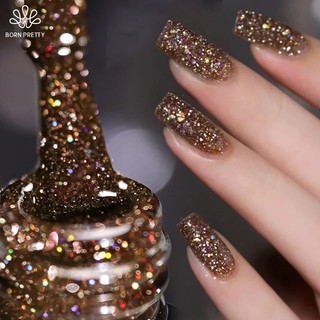 Born pretty sơn gel nhũ sơn móng tay gel kim tuyến sơn móng tay nhũ màu vàng argent 15ml
