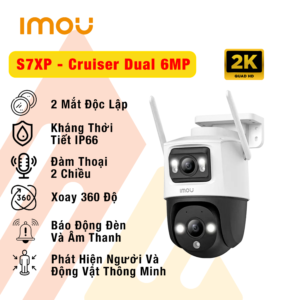 Camera Wifi ngoài trời Imou Cruiser 2 (5MP) I IPC-GS7EP-5M0WE I Đàm thoại 2 chiều I IP66