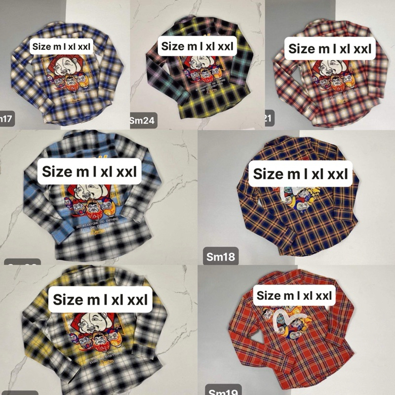 Sơ Mi Kẻ Thêu Hình Hot