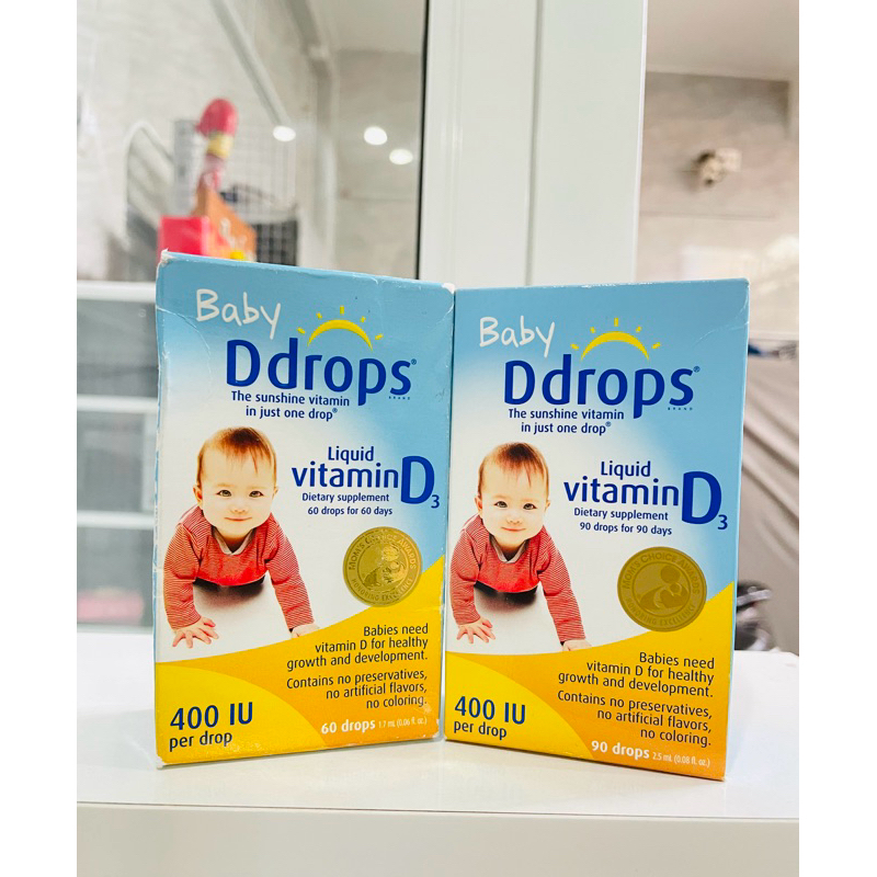 Baby Ddrops Vitamin D3 cho trẻ sơ sinh 90 giọt của Mỹ