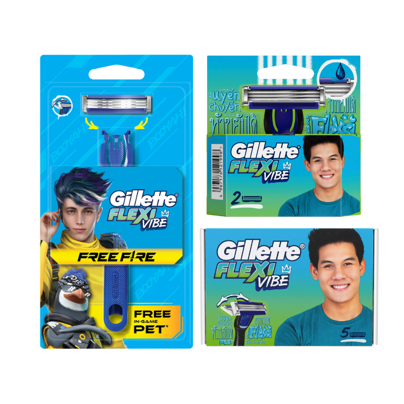 Dao Cạo Râu GILLETTE Flexi Vibe Free Fire Mới