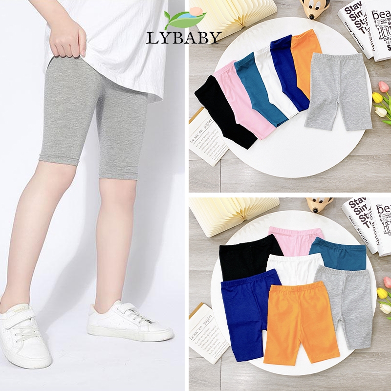 Quần Đùi Legging Cho Bé Gái Thun Cotton Co Giãn Ôm Form Thoáng Mát, Quần Legging Bé Gái