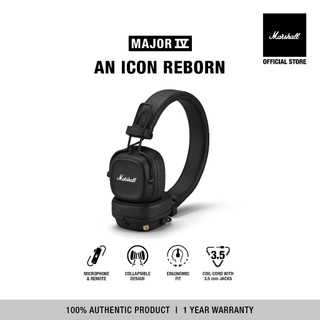 Tai Nghe Marshall Bluetooth MAJOR IV - Pin lên đến 80 giờ - Bảo Hành Chính Hãng 1 Đổi 1 Trong 1 Năm
