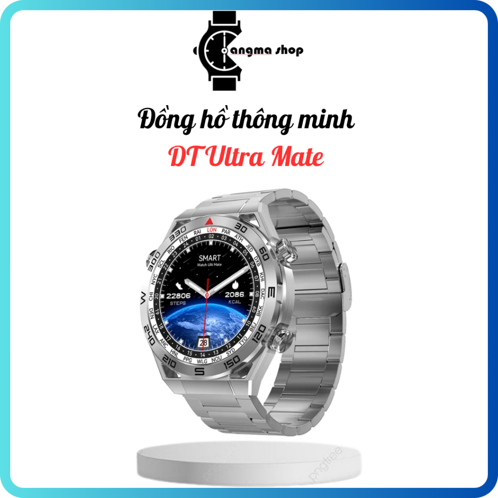 Đồng hồ thông minh DT Ultra Mate - Màn hình tràn viền 1.5inch, kiểu dáng thanh lịch, hỗ trợ nghe gọi, sạc không dây.