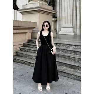 Đầm váy hai dây sát nách dáng maxi, Đầm váy đi biển đan dây lưng sau sang chảnh basic mùa hè thiết kế cao cấp LOẠI 1